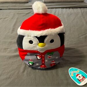 Squishmallows Christmas themed Luna the Penguin 8 inch